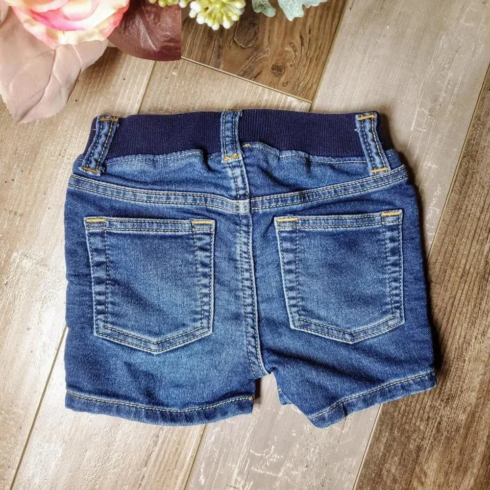 babyGap Dark Wash Stretch Comfort Waistband Jean Shorts Size 12-18m NWOT